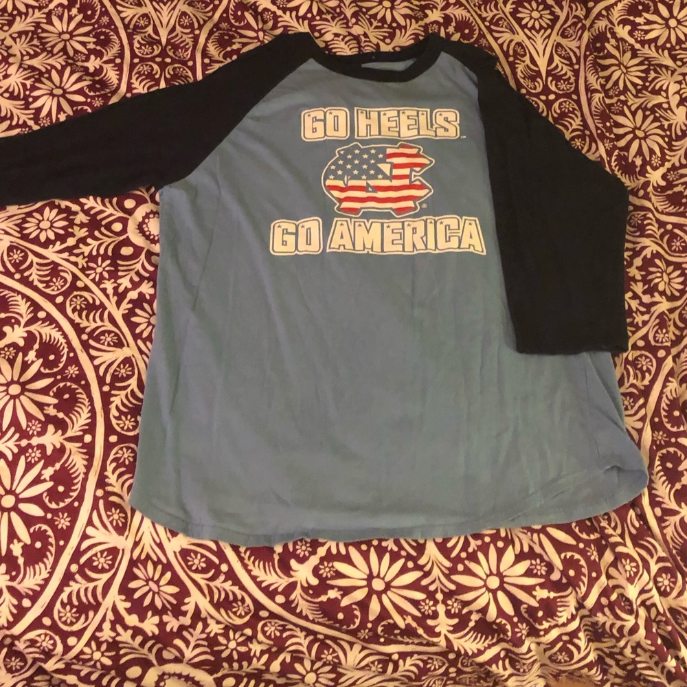 Carolina Tarheels American Flag Baseball Style Tee